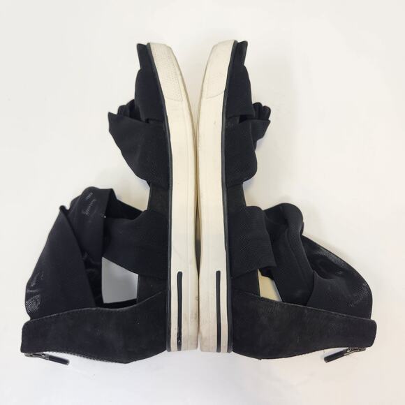 Eileen Fisher Women Zanya Sneaker Sandal Size 6.5 Black Mesh Leather Zipper - Picture 7 of 9